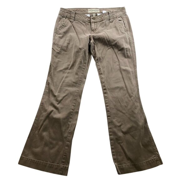 Vintage Aeropostale Womens Pants Size 3/4 Short Khaki Bootcut Casual Classic Tan - Picture 1 of 14